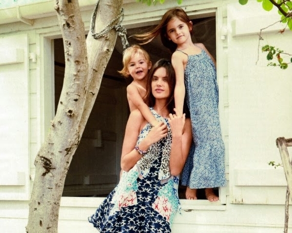 Алессандра Амбросио с детьми в журнале Glamour. Апрель 2015