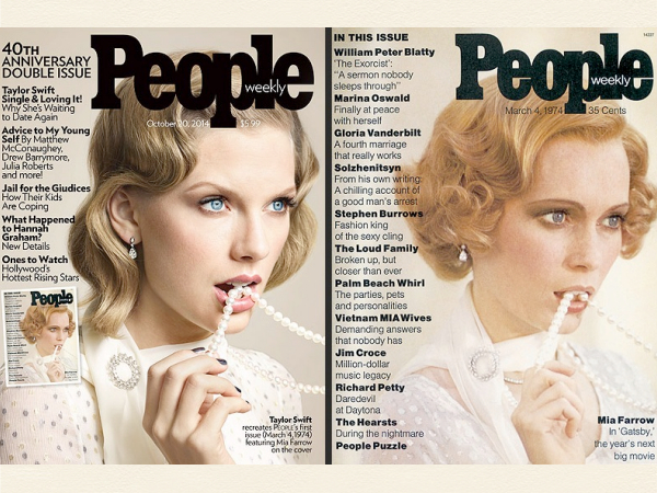 Тейлор Свифт в образе Мии Фэрроу на обложке журнала People