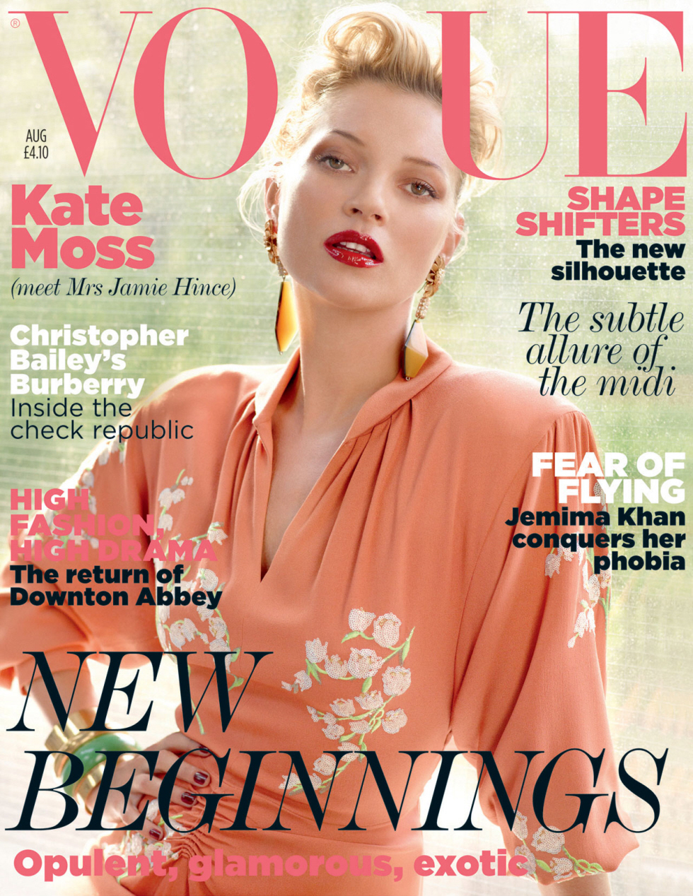 Кейт Мосс на обложке журнала Vogue Великобритания. Август 2011