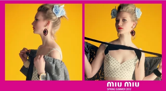 Миа Васиковска в рекламном ролике Miu Miu. Весна / лето 2012