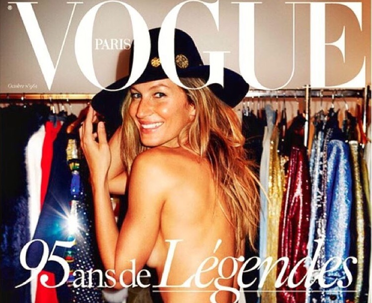 Жизель Бундхен снялась обнаженной для юбилейного номера Vogue