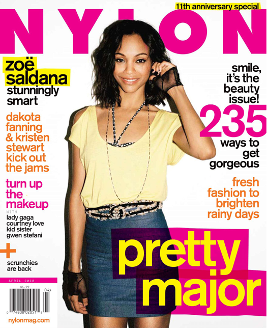 Зои Салдана в журнале Nylon. Апрель 2010