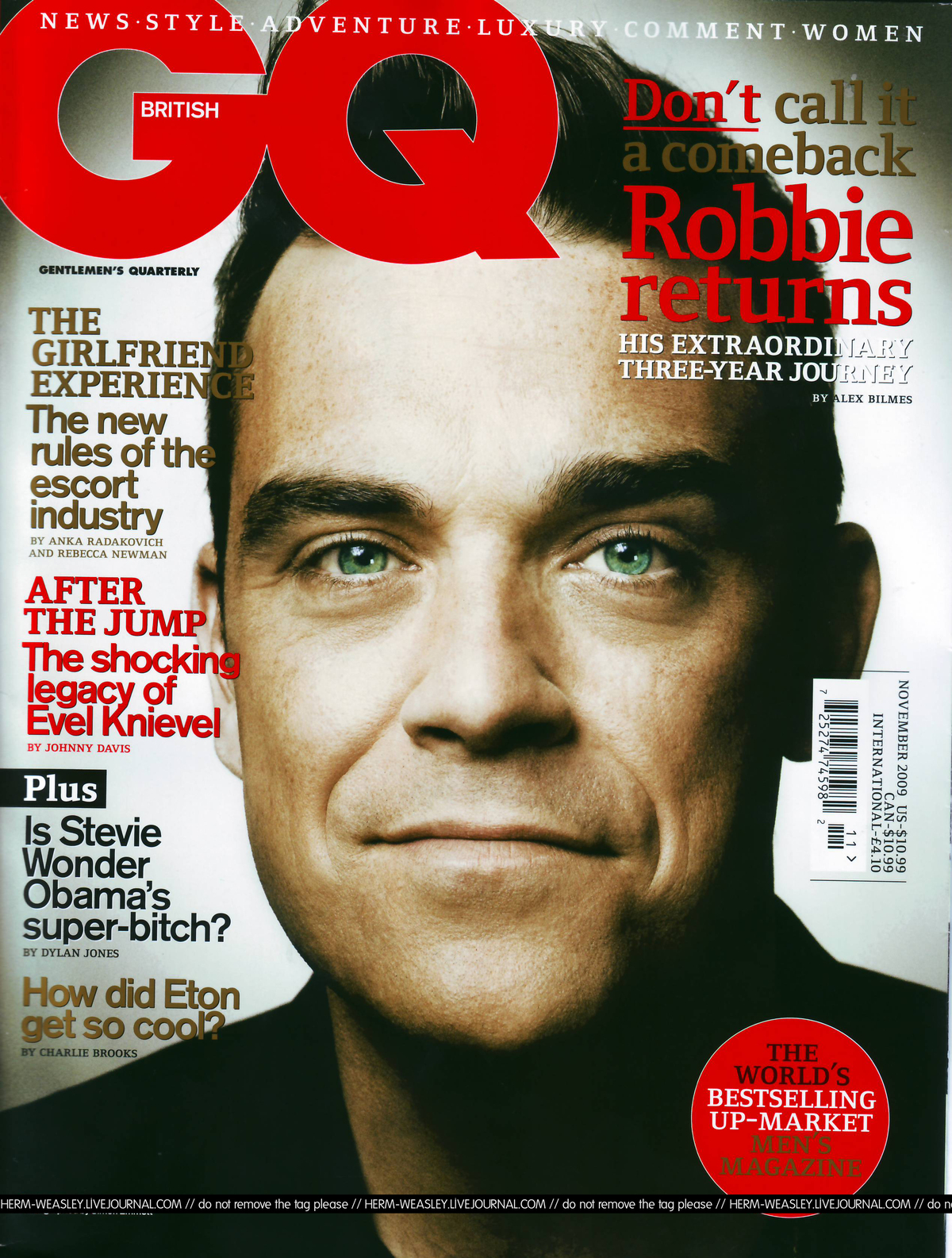 Робби Уильямс в журнале GQ. Ноябрь 2009
