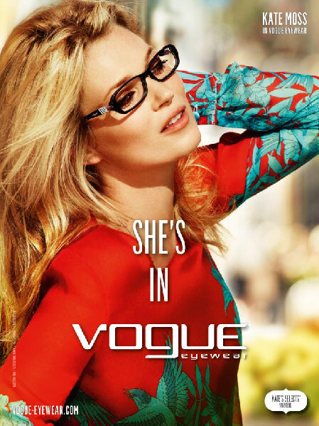 Кейт Мосс в рекламной кампании очков Vogue. Весна / лето 2012