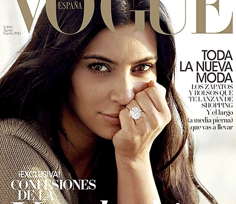 Ким Кардашян снялась для обложки Vogue без макияжа