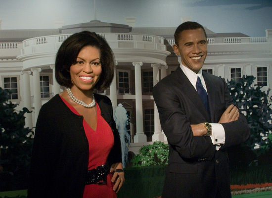 Мишель и Барак Обама в музее Мадам Тюссо