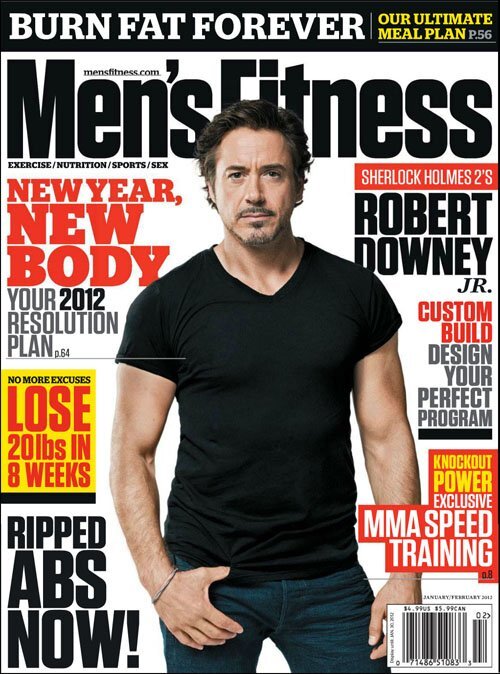 Роберт Дауни младший в журнале Men’s Fitness. Январь / февраль 2012