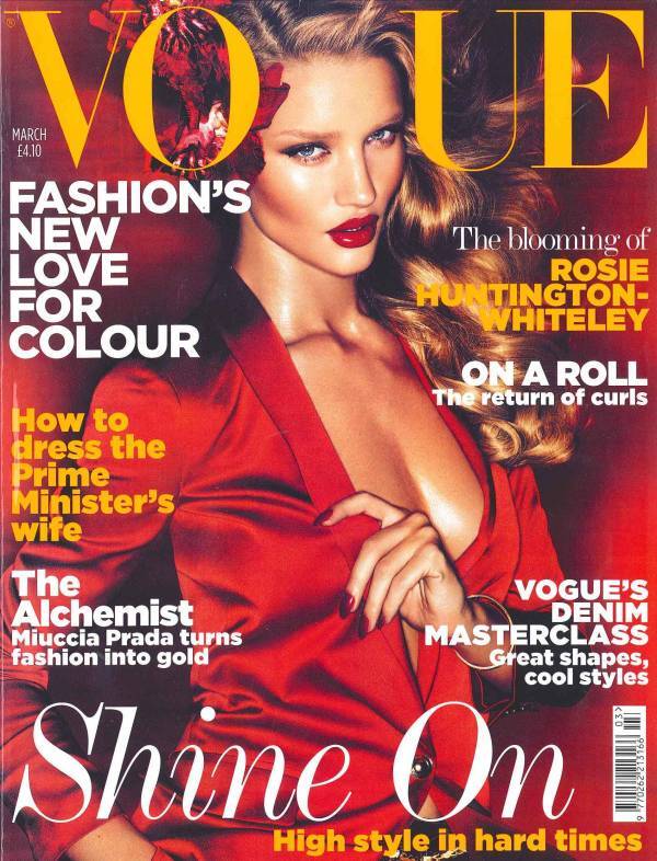 Роузи Хантингтон-Уайтли в журнале Vogue UK. Март 2011