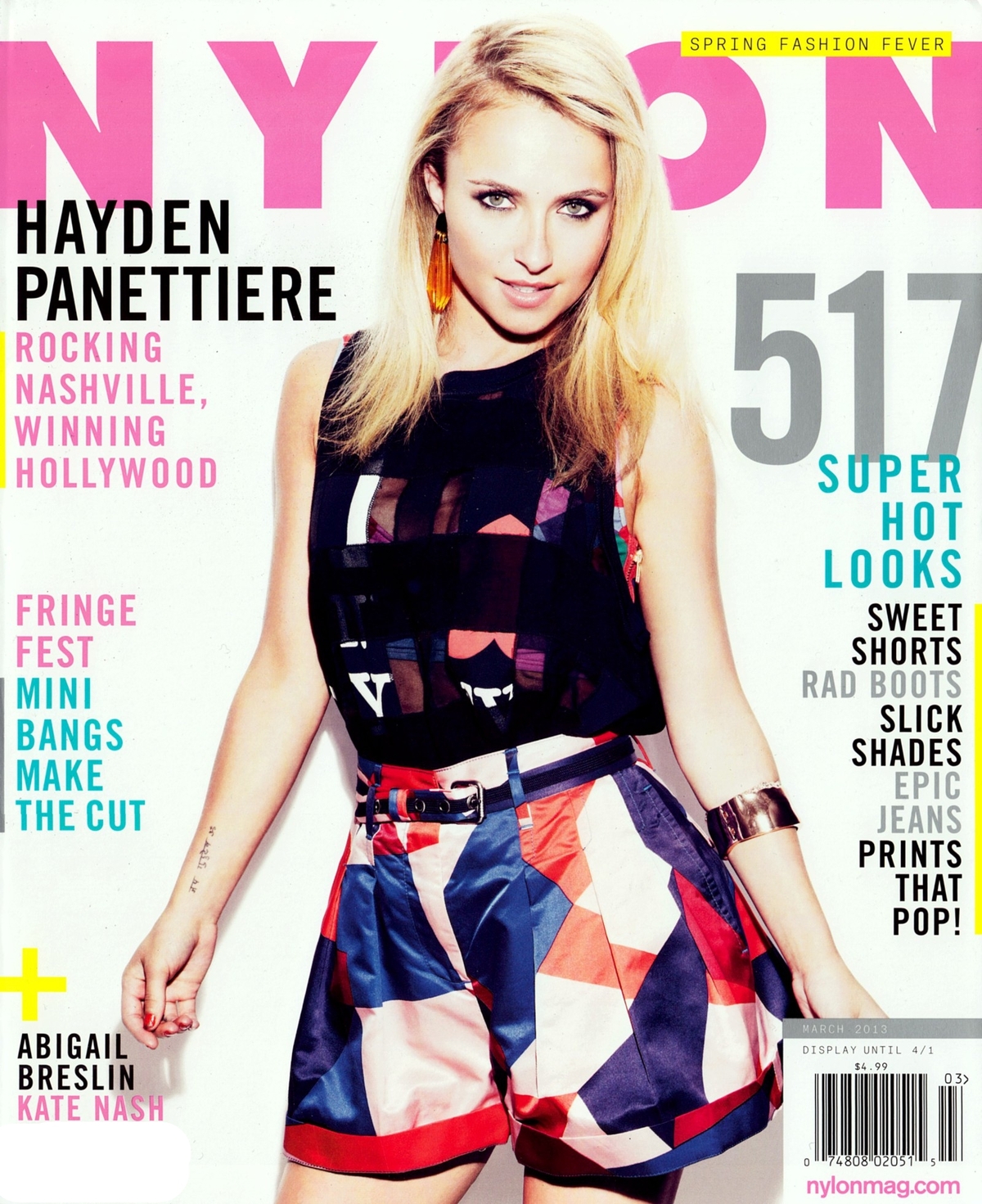 Хейден Панеттьер в журнале Nylon. Март 2013