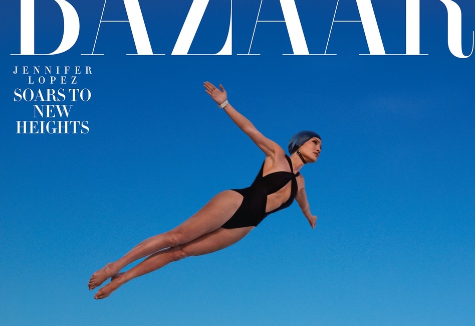 Джей Ло примерила образ прыгуньи в воду в новом фотосете для Harper’s Bazaar