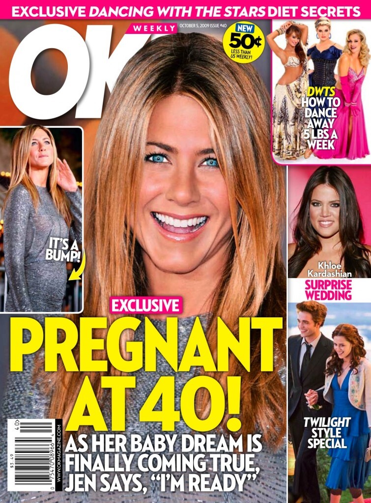 Журнал OK! настойчиво хочет беременности Дженнифер Энистон