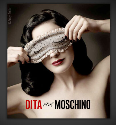 Дита фон Тиз создала дизайн масок для Moschino