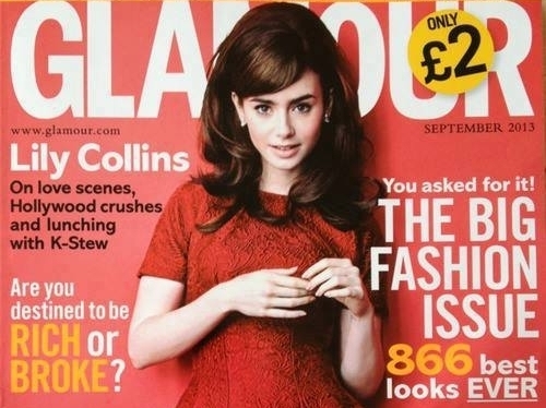 Лили Коллинз в журнале Glamour Великобритания. Сентябрь 2013