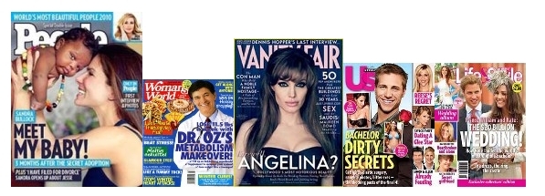 Самые продаваемые журналы и таблоиды со знаменитостями на обложке 2010