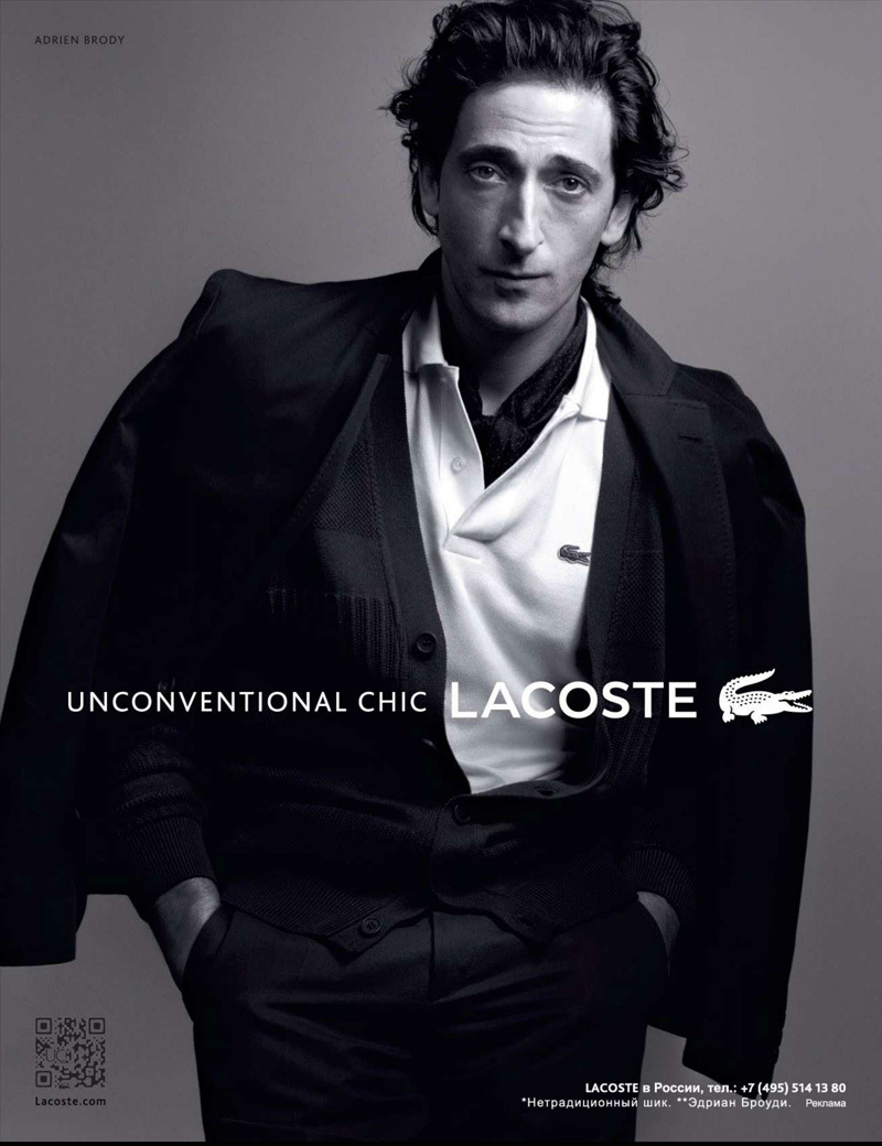 Эдриан Броуди в рекламной кампании Lacoste: Первый взгляд