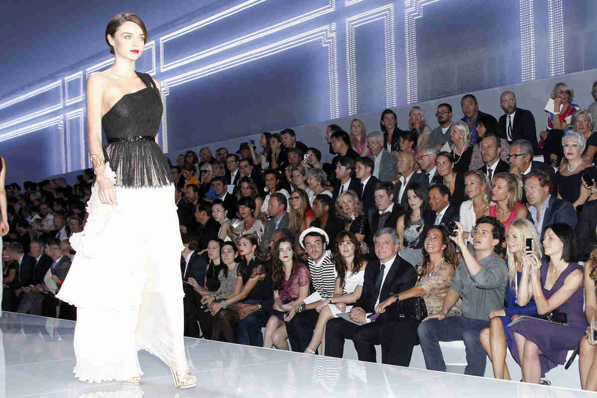 Орландо Блум и Миранда Керр на показе Christian Dior