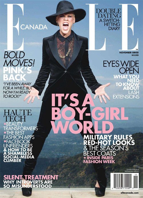 Пинк в журнале Elle Канада. Ноябрь 2012