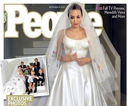 Анджелина Джоли и Брэд Питт: первые свадебные фото