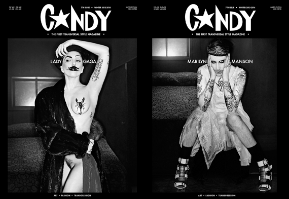 Lady GaGa и Мэрилин Мэнсон на обложке журнала Candy. Зима 2013-2014