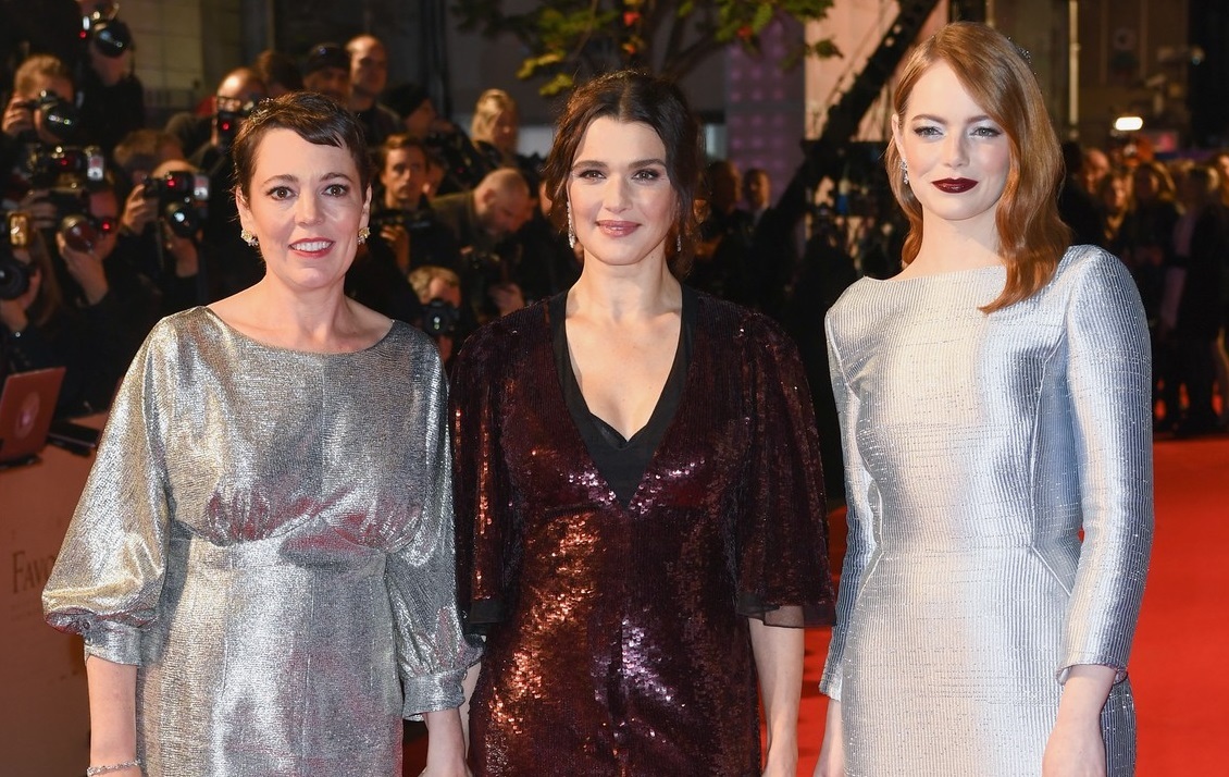 Фото: Эмма Стоун, Рэйчел Вай и Джо Алвин на премьере «Фаворитки» в Лондоне