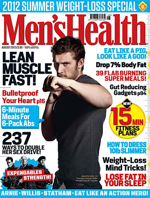 Алекс Петтифер в журнале Men&#39;s Health Великобритания. Август 2012