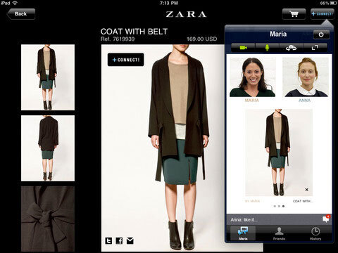 Приложение Zara + Connect! для iPad