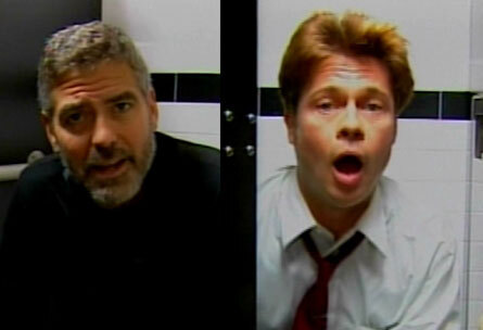 Джордж Клуни и Брэд Питт в туалете (видео)