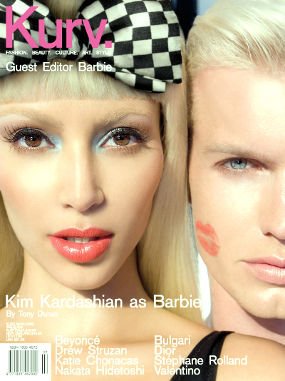 Ким Кардашян в образе Барби для журнала Kurv