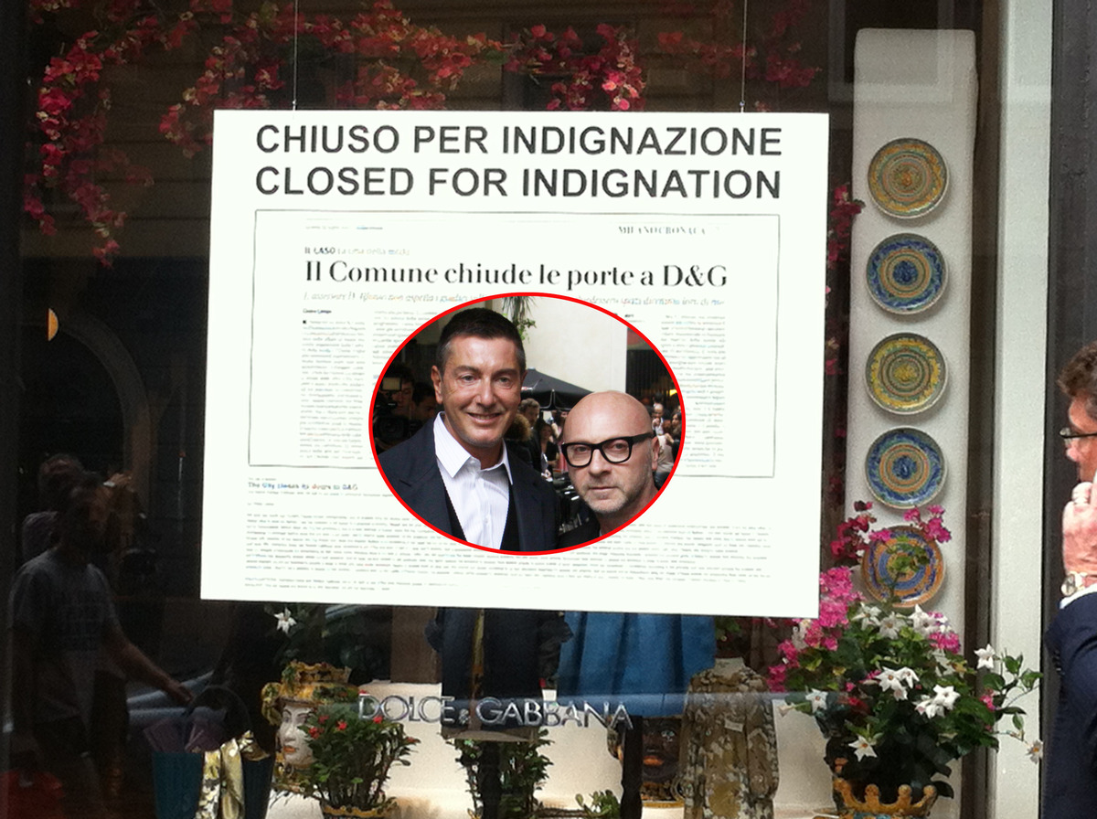 Дольче и Габанна закрыли в Милане свои магазины на три дня в знак презрения