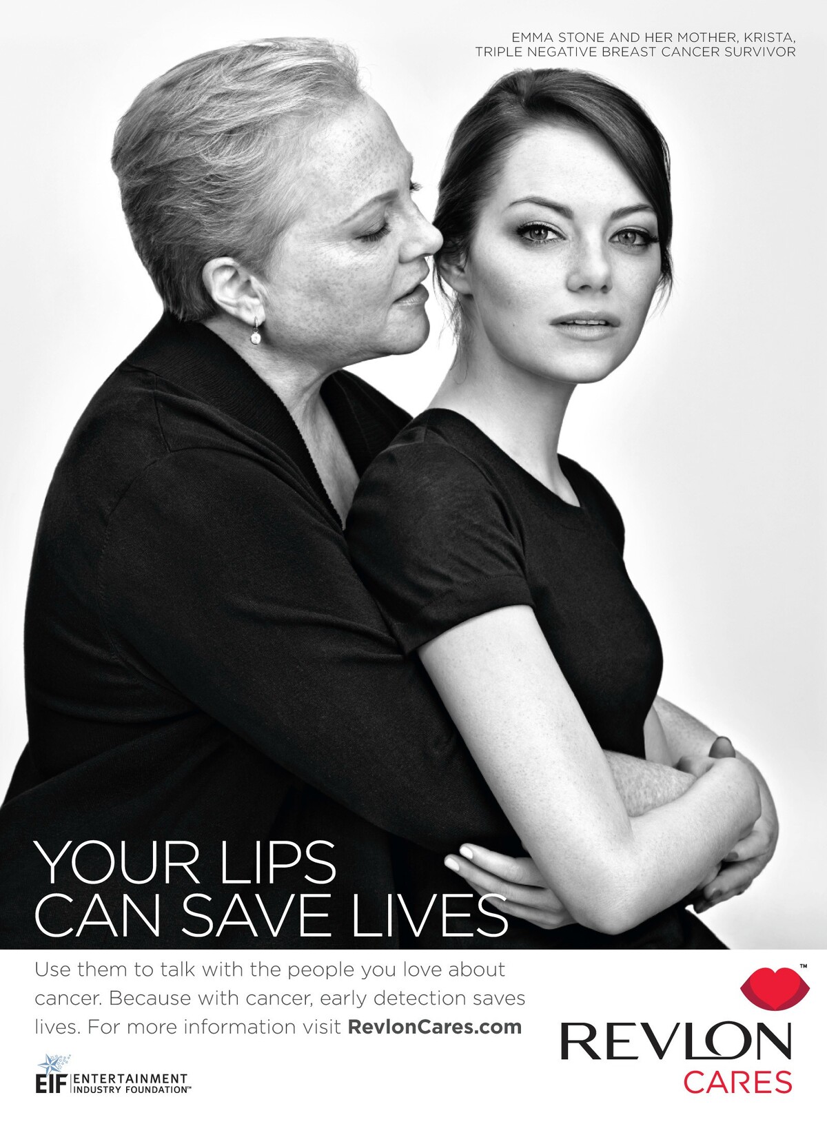 Эмма Стоун и ее мама в рекламной кампании Revlon