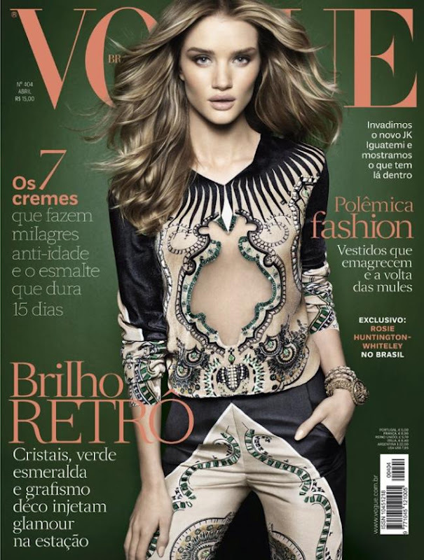 Роузи Хантингтон-Уайтли в журнале Vogue Бразилия. Апрель 2012