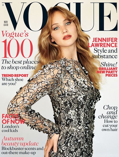 Дженнифер Лоуренс в журнале Vogue Великобритания. Ноябрь 2012