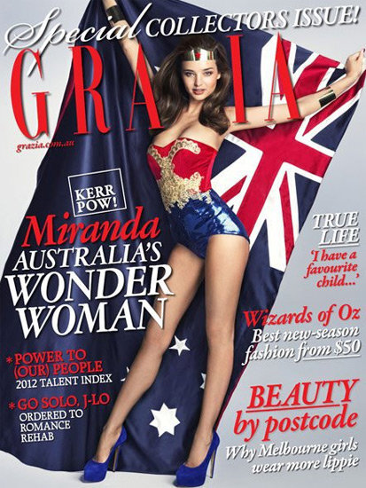 Миранда Керр на обложке журнала Grazia Австралия. Январь 2012