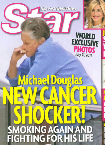 Майкл Дуглас курит после семи месяцев борьбы с раком гортани