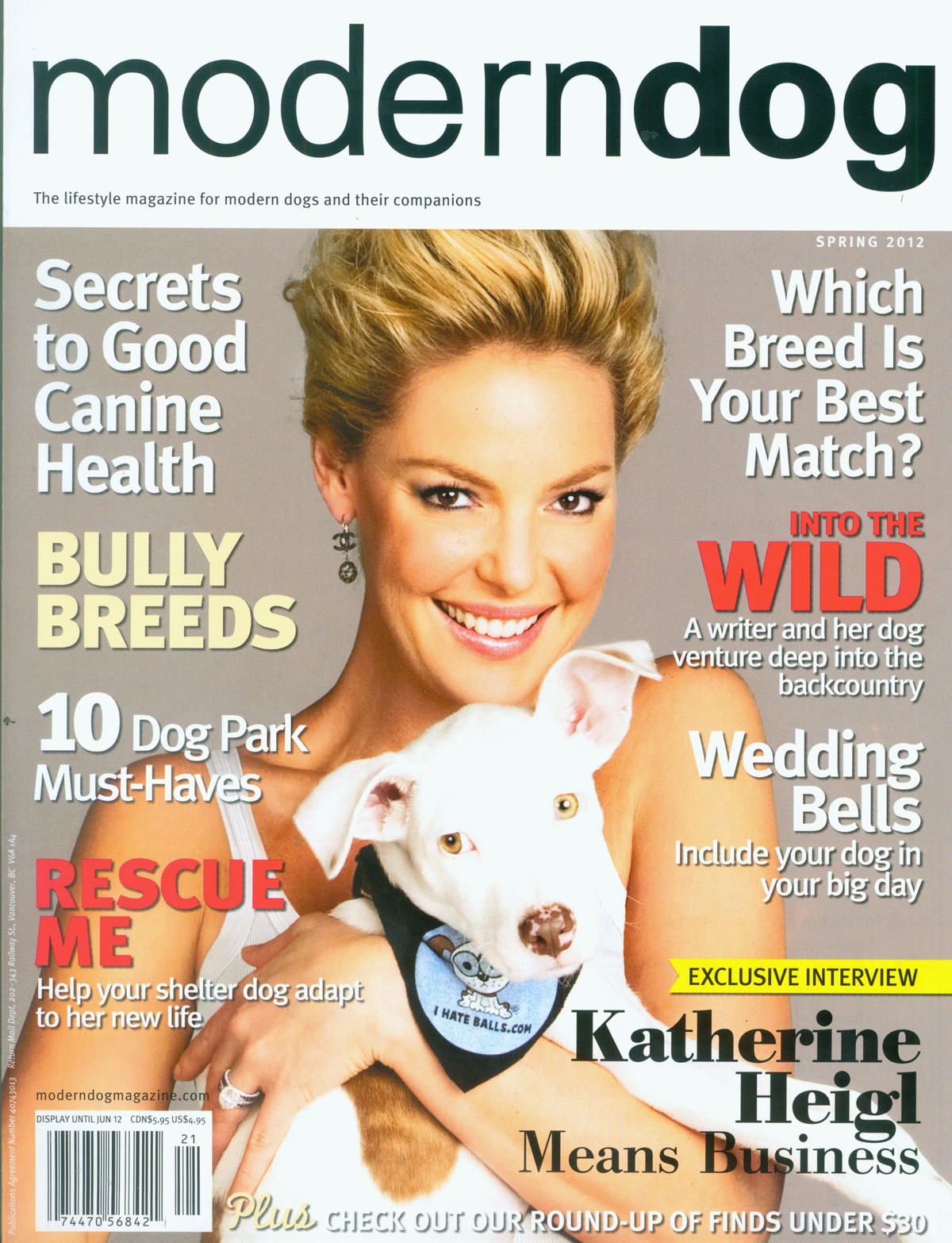 Кэтрин Хайгл в журнале Modern Dog. Весна 2012