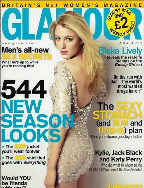 Блейк Лайвли в журнале Glamour UK. Август 2009