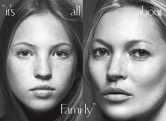 Кейт Мосс со своей дочерью на обложке Vogue Италия, июнь 2016