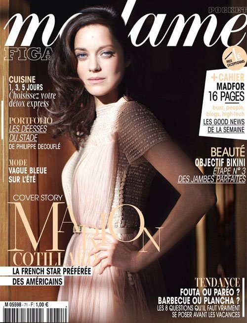 Марион Котийяр в журнале Madame Figaro. Август 2012
