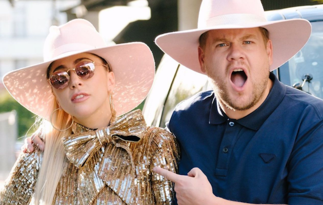 Видео: Леди Гага спела караоке в машине с Джеймсом Корденом