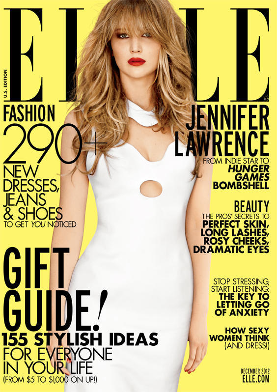 Дженнифер Лоуренс в журнале Elle. Декабрь 2012