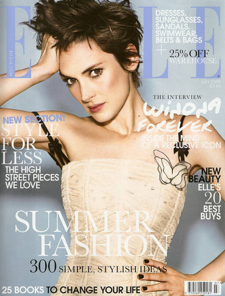 Вайнона Райдер в журнале Elle. Британия. Июль 2009