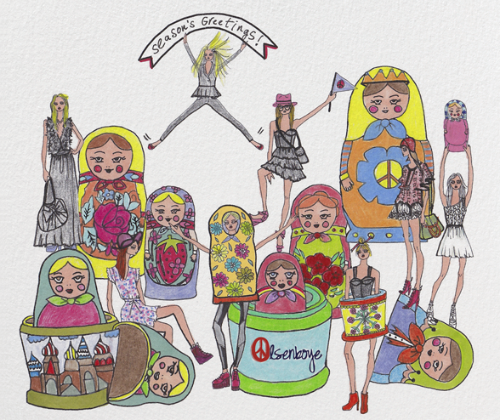 Мэри-Кейт и Эшли Олсен создают открытки в русском стиле