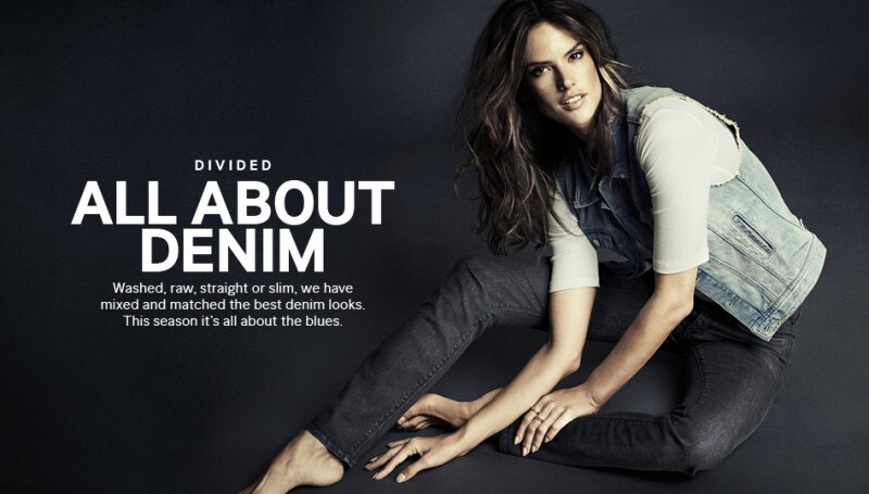Алессандра Амбросио в рекламной кампании джинсов H&M. Осень / зима 2013-2014