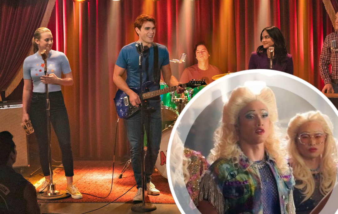 Парни в париках: яркие кадры из музыкального эпизода 4 сезона «Ривердейла»