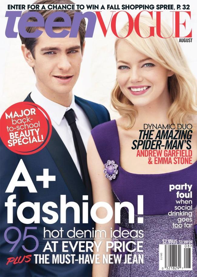 Эмма Стоун и Эндрю Гарфилд в журнале Teen Vogue. Август 2012