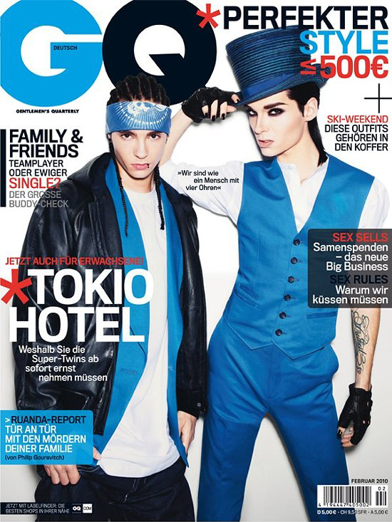 Tokio Hotel в журнале GQ. Германия. Февраль 2010