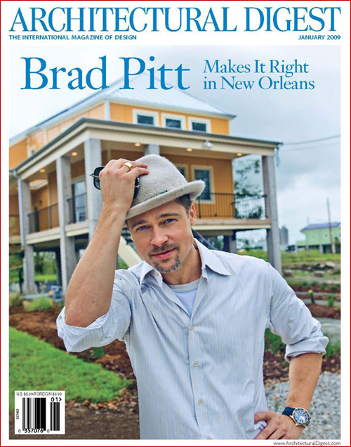 Брэд Питт в журнале Architectural Digest. Январь 2009