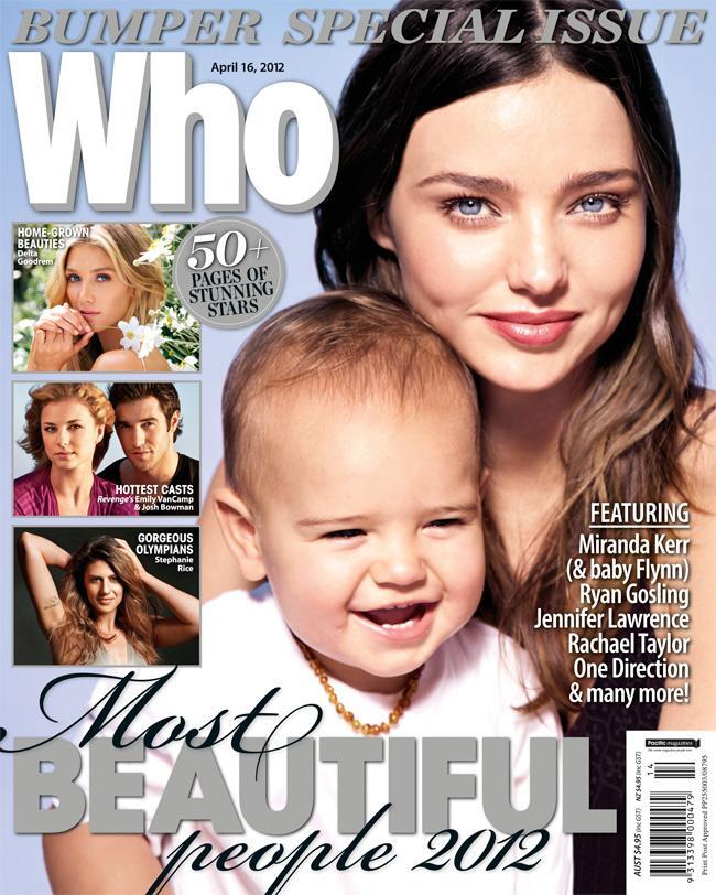Миранда Керр с сыном на обложке журнала Who. Апрель 2012