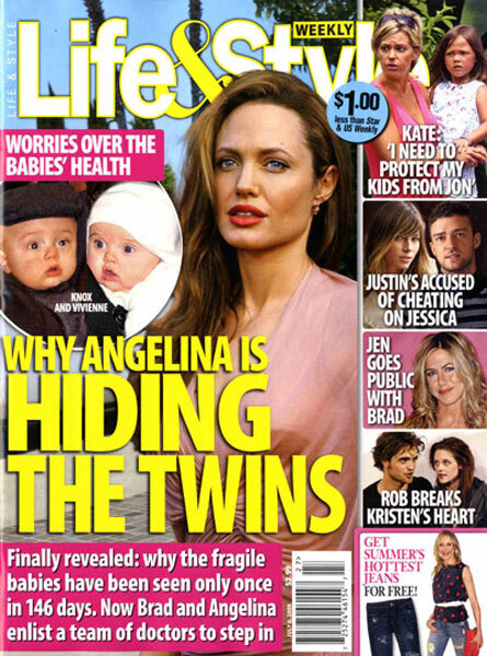 Почему Анджелина Джоли не показывает близнецов?