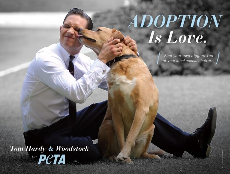 Том Харди и его собака снялись в рекламной кампании PETA